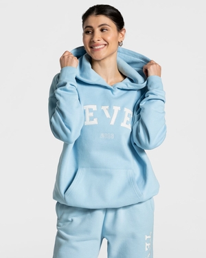 TEVEO College Oversized Hoodie Bleu Femme | EJW-11455174