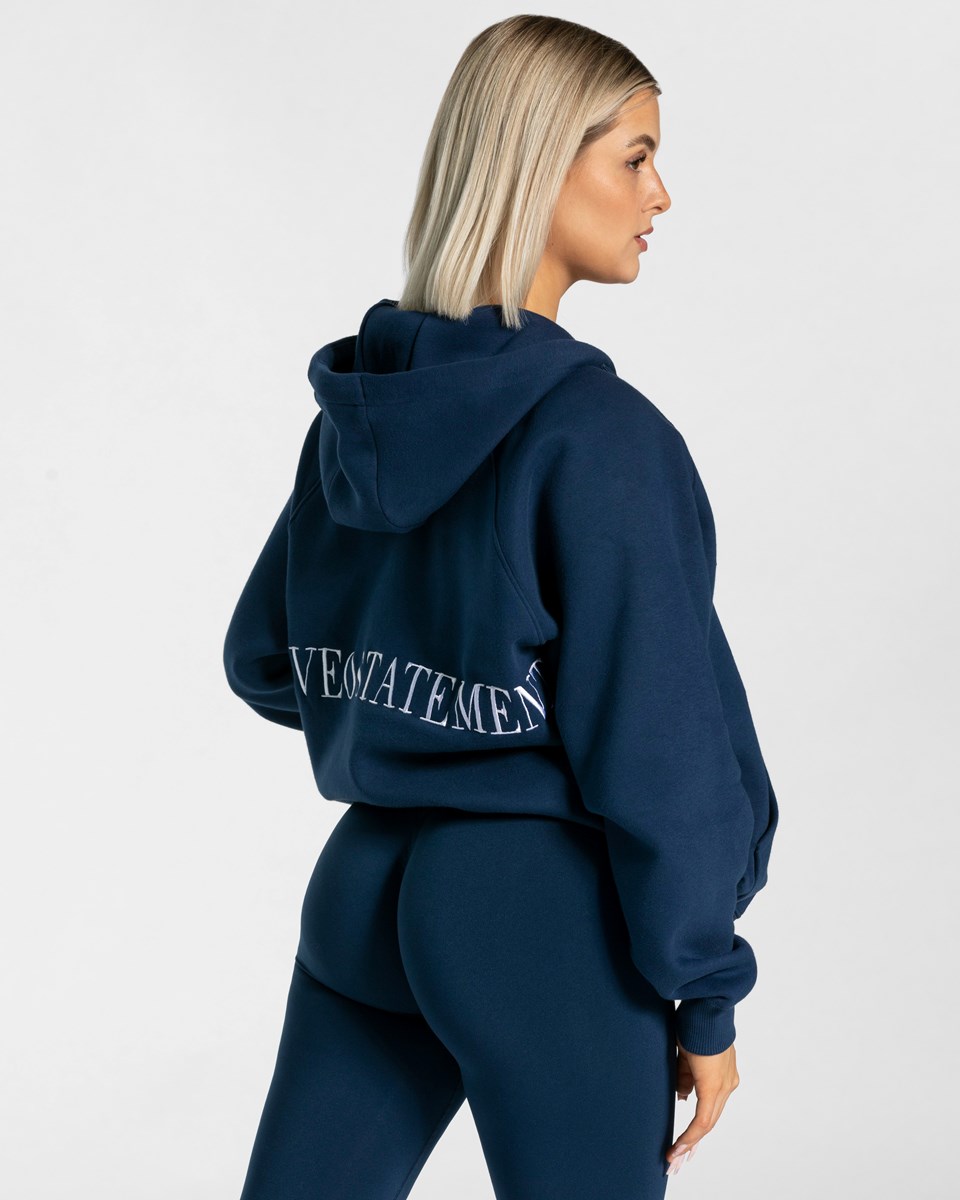 TEVEO Statement Oversized Jackets Bleu Foncé Femme | LML-45856326