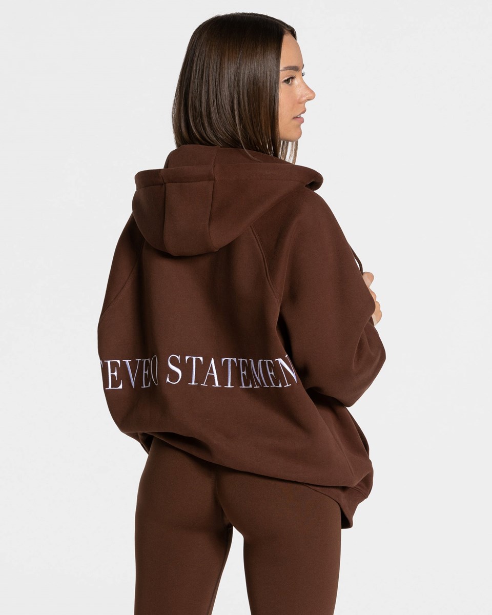 TEVEO Statement Oversized Jackets Kaffee Femme | WID-55368602