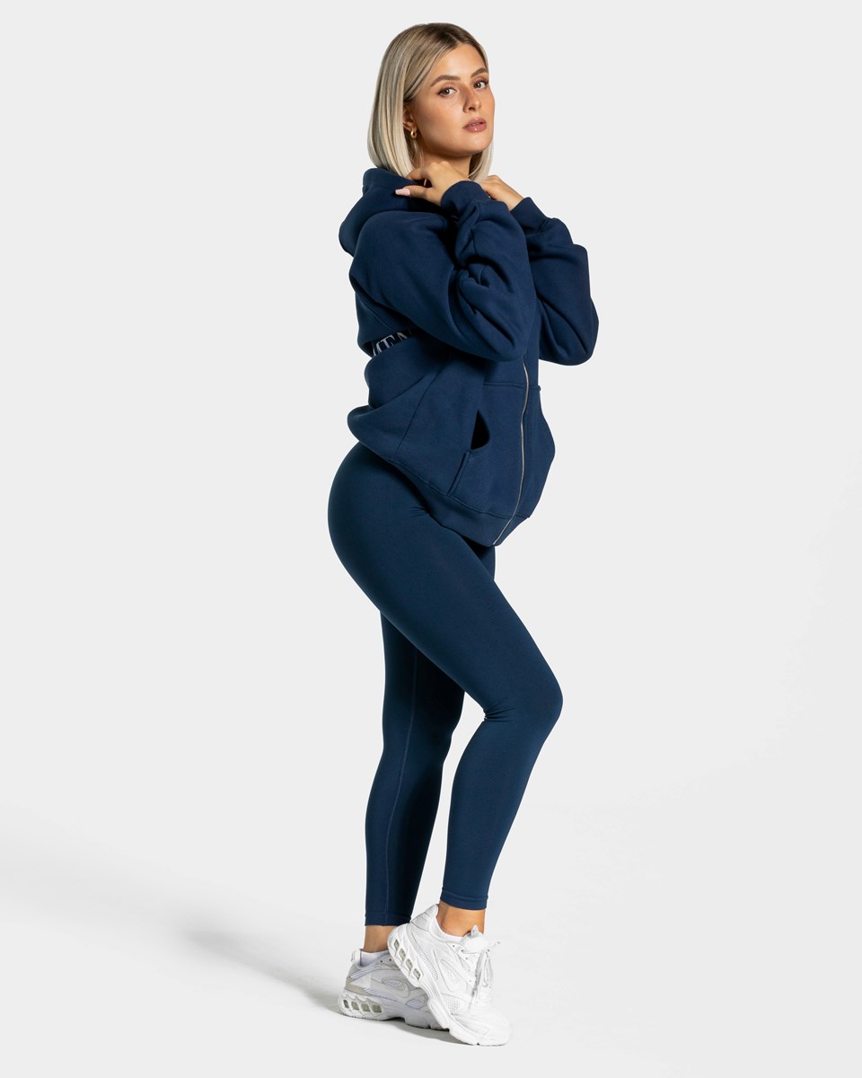 TEVEO Statement Oversized Jackets Bleu Foncé Femme | LML-45856326