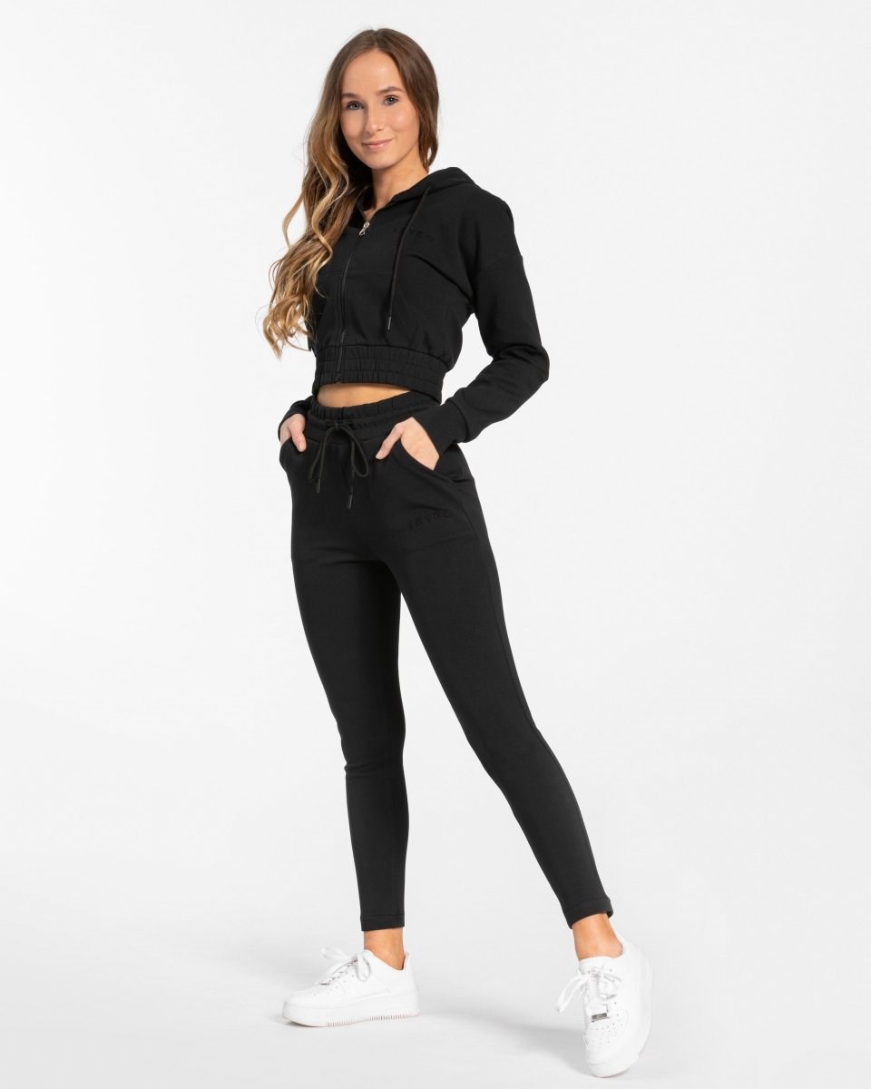 TEVEO Classiche Zip Hoodie Noir Femme | CUM-87412895