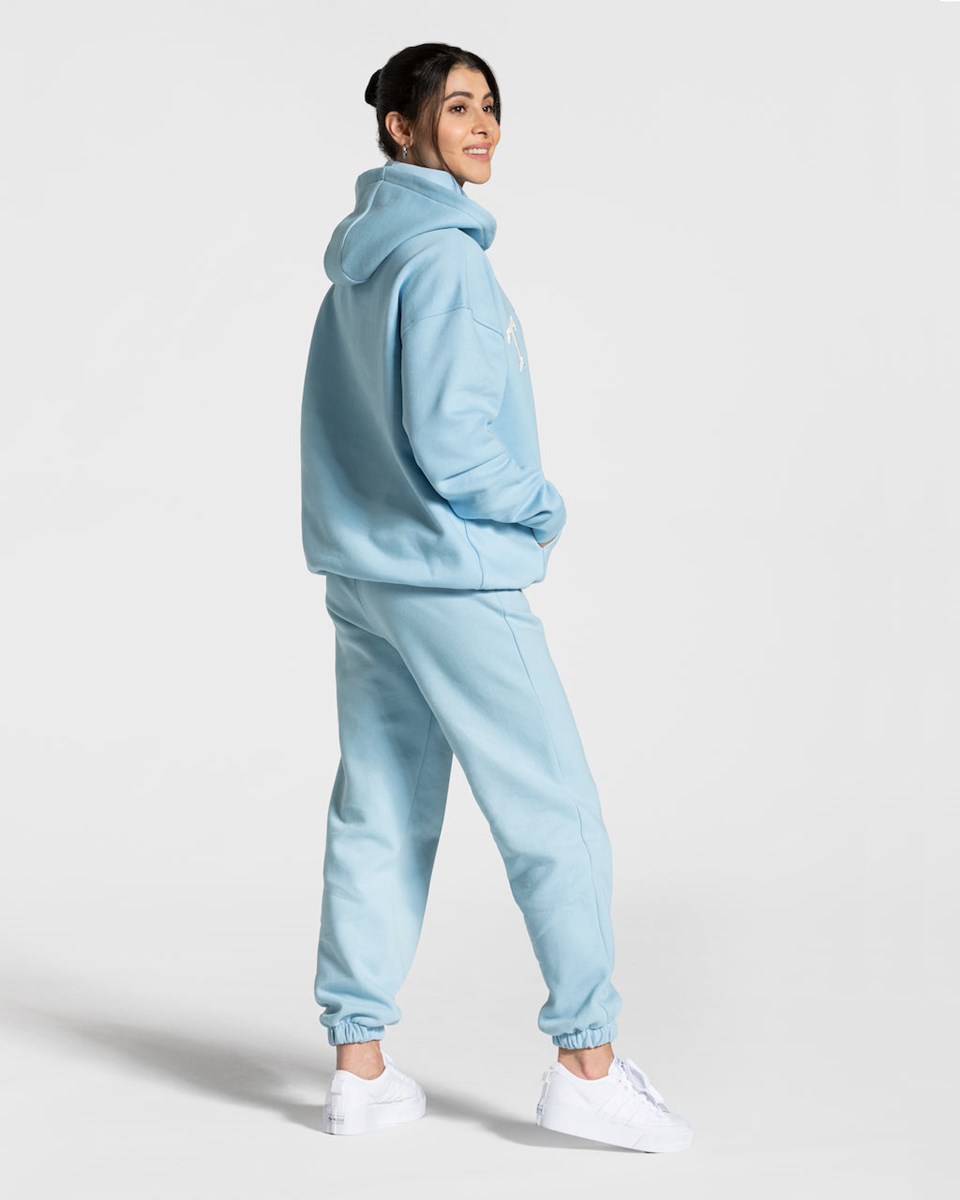 TEVEO College Oversized Hoodie Bleu Femme | EJW-11455174