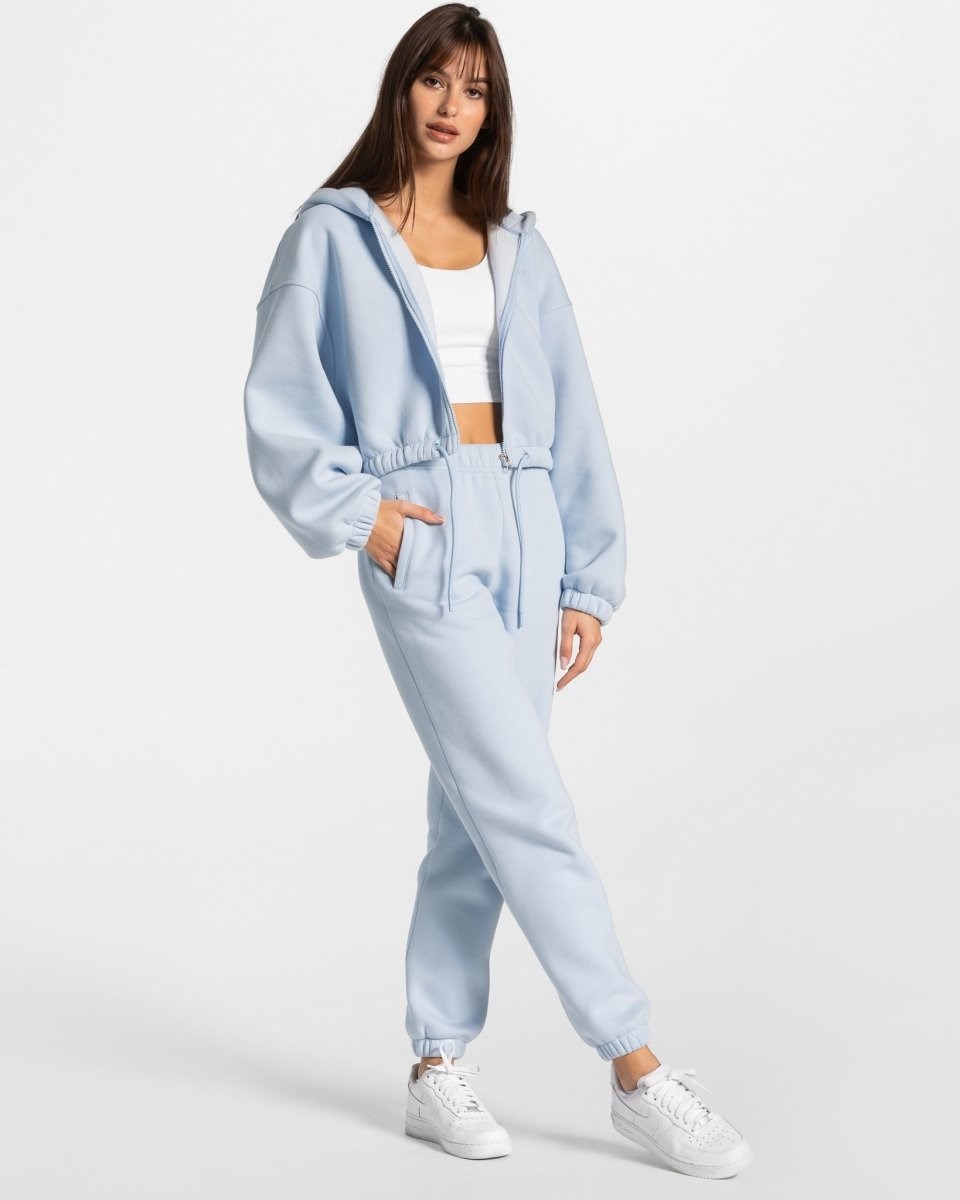 TEVEO Iconic Oversized Zip Hoodie Bleu Femme | QUK-31864086