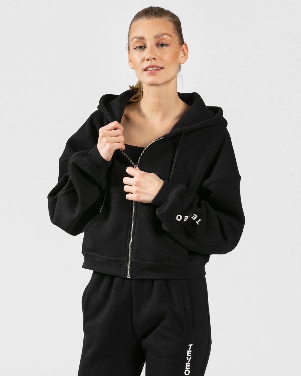 TEVEO Sassy Zip Hoodie Noir Femme | AED-69906335