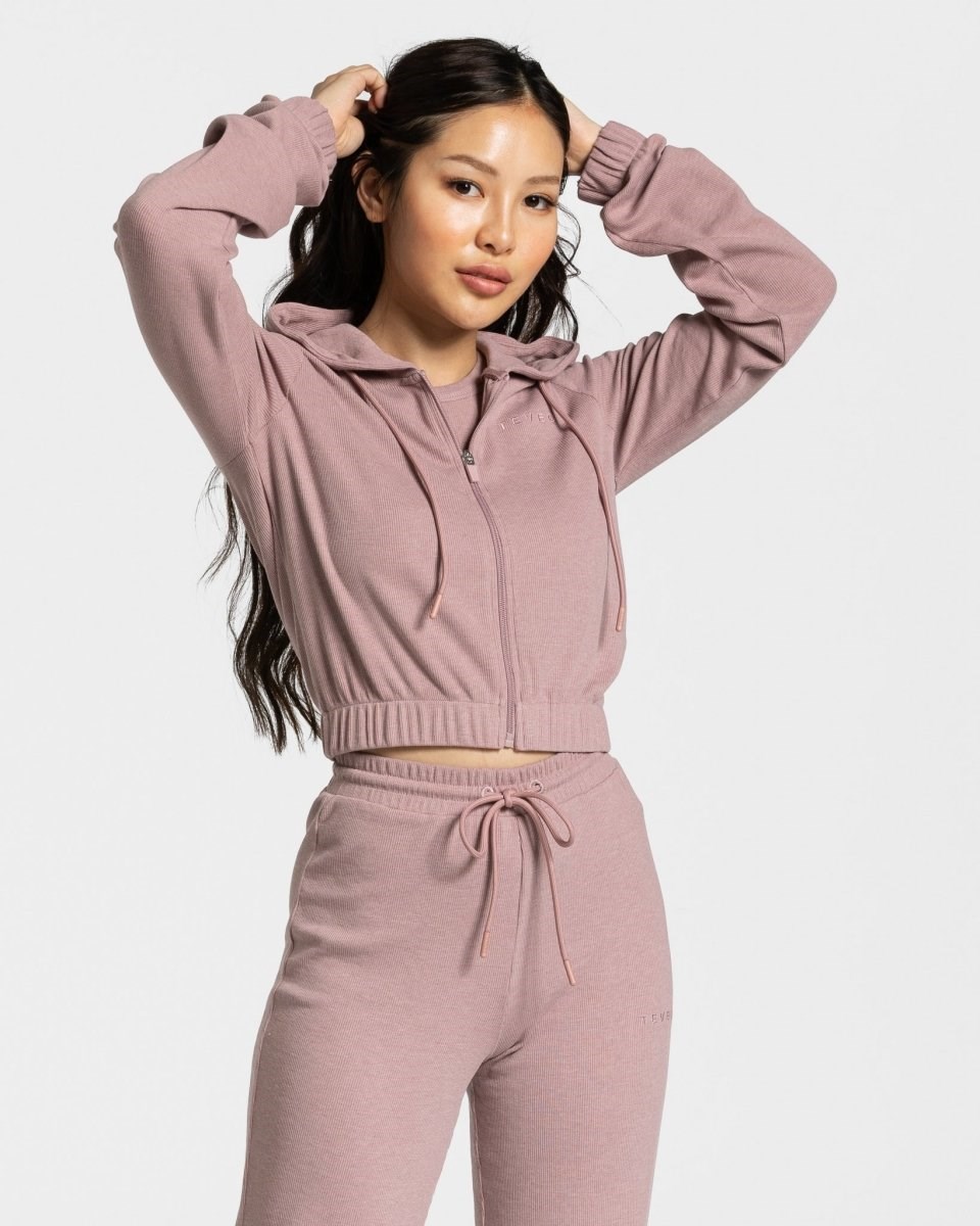 TEVEO Lounge Zip Hoodie Rose Femme | YAU-61476585