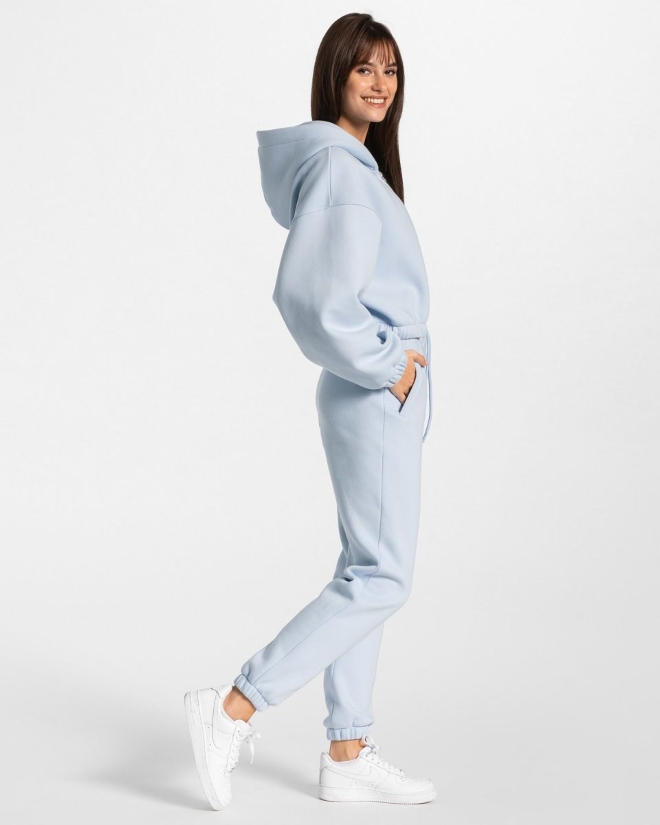 TEVEO Iconic Oversized Zip Hoodie Bleu Femme | QUK-31864086