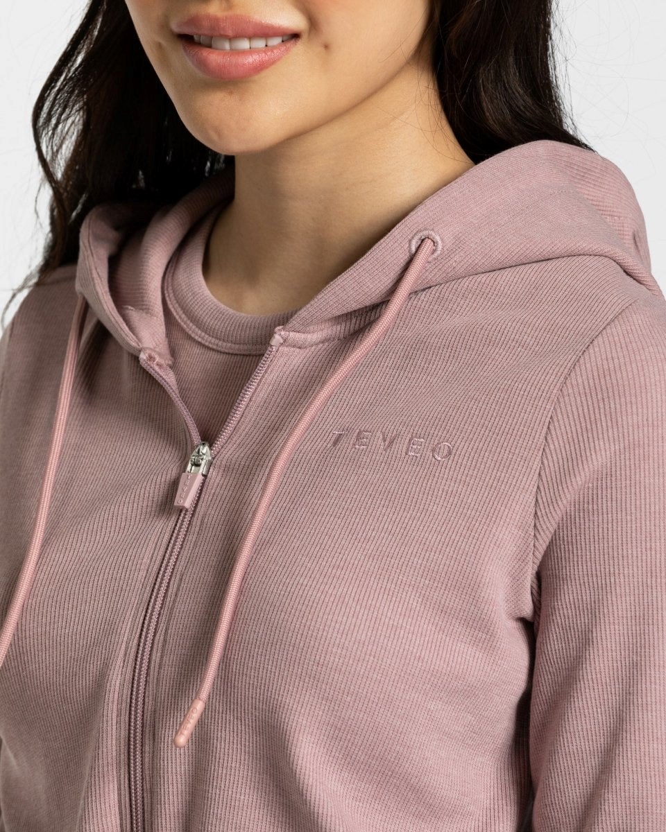 TEVEO Lounge Zip Hoodie Rose Femme | YAU-61476585