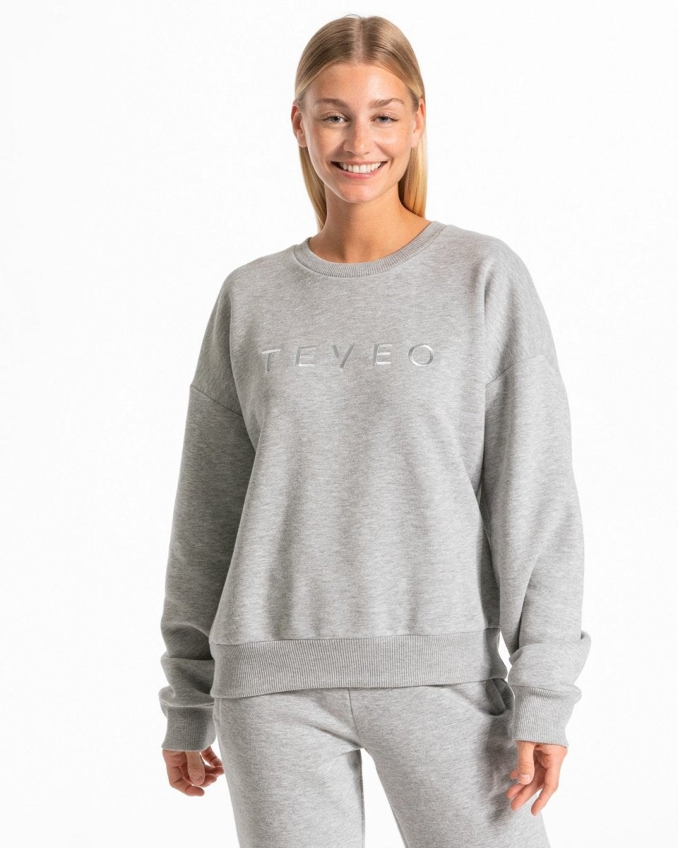 TEVEO Iconic Oversized Pull Gray Femme | TQH-16222570