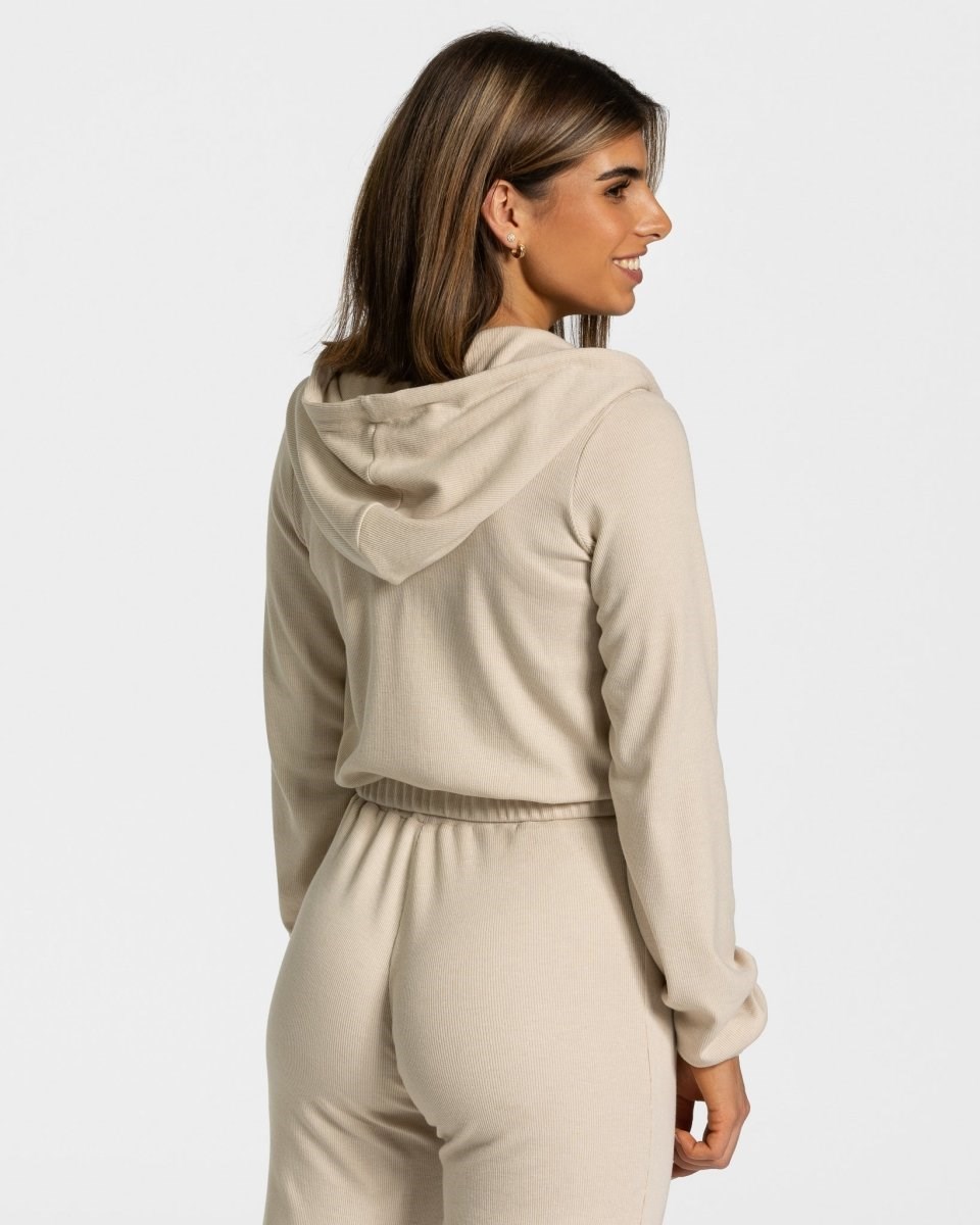 TEVEO Lounge Zip Hoodie Beige Femme | YJY-07365709