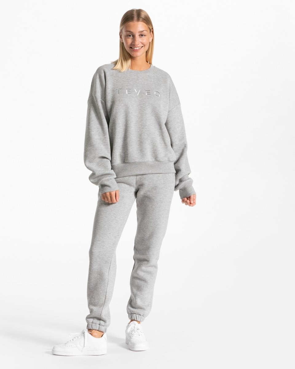 TEVEO Iconic Oversized Pull Gray Femme | TQH-16222570