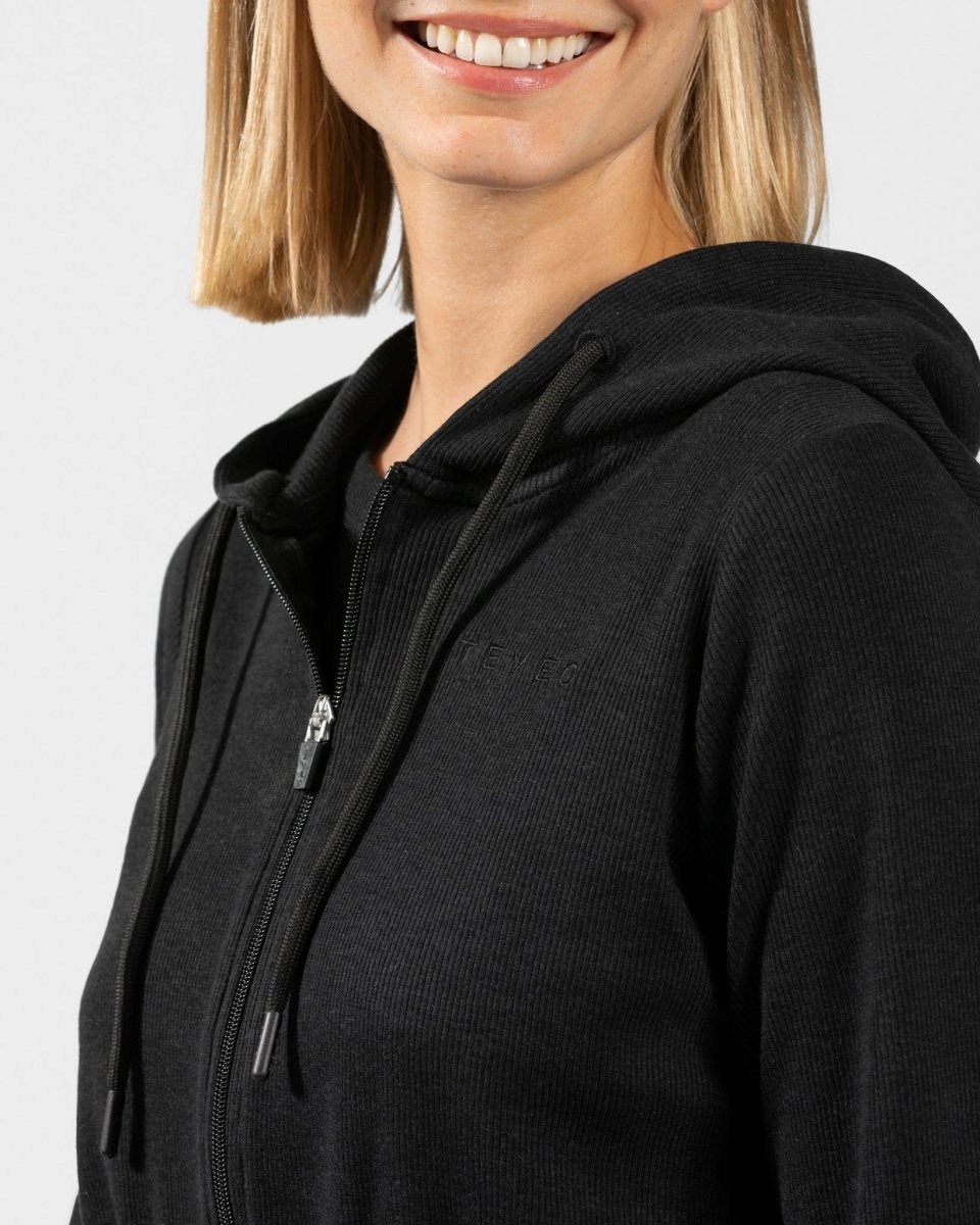 TEVEO Lounge Zip Hoodie Noir Femme | HWF-45585575