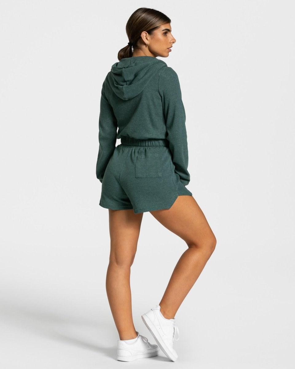 TEVEO Lounge Zip Hoodie Vert Foncé Femme | NGN-45293301