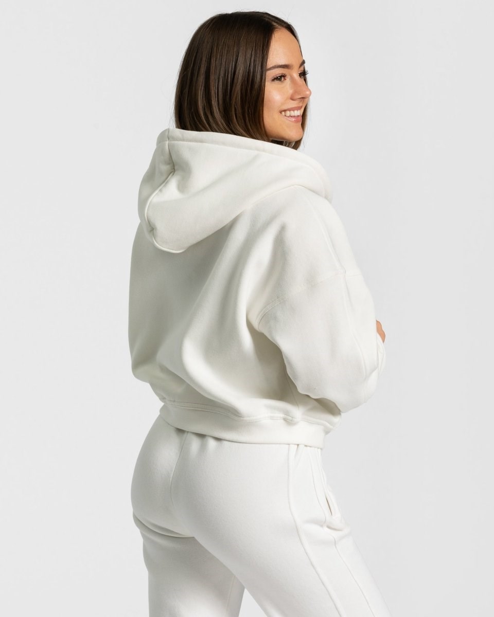 TEVEO Sassy Zip Hoodie Blanche Femme | COM-44932807