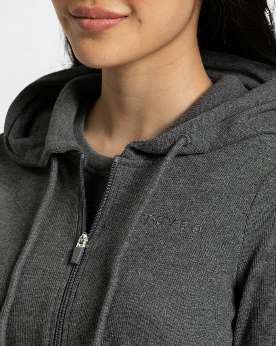 TEVEO Lounge Zip Hoodie Grise Foncé Femme | LUF-19537446