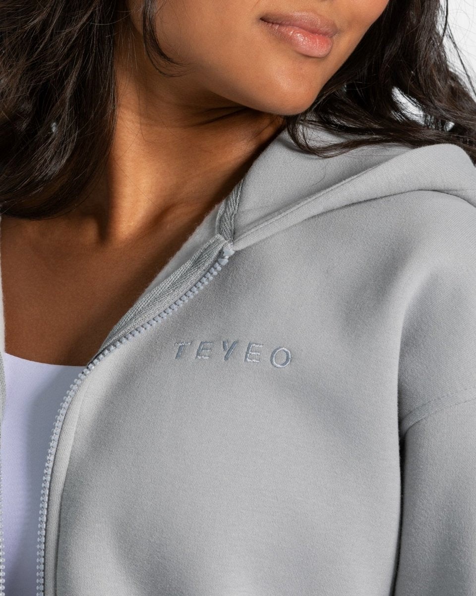 TEVEO Iconic Oversized Zip Hoodie Bleu Femme | YJX-14321491