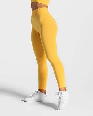 TEVEO Statement Scrunch Leggings Jaune Femme | MXF-91119660