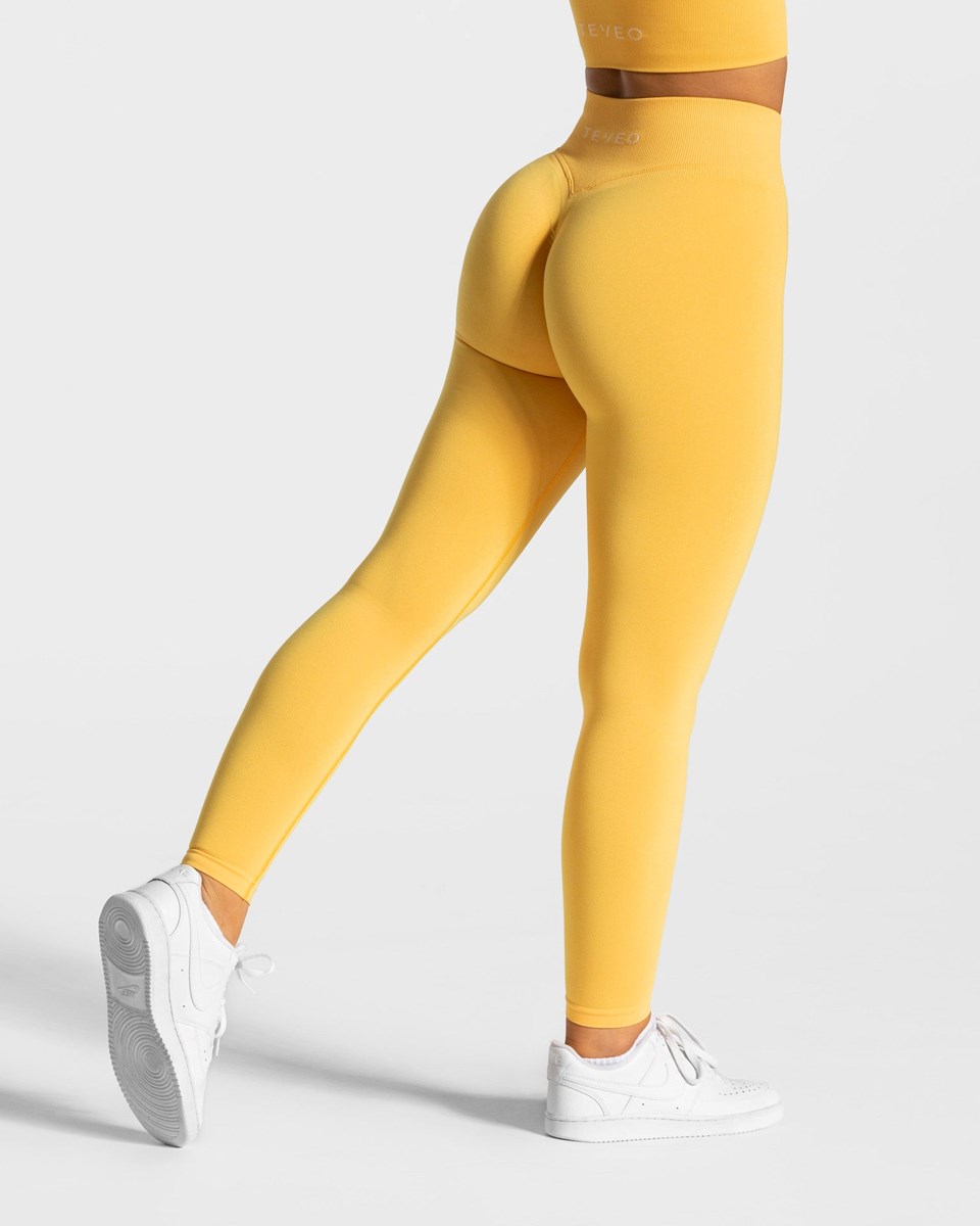 TEVEO Statement Scrunch Leggings Jaune Femme | MXF-91119660