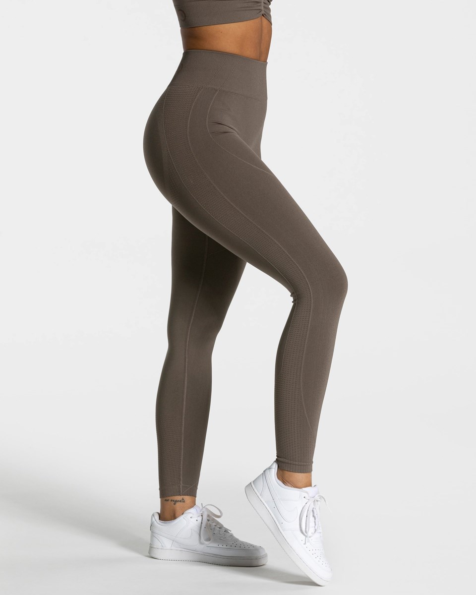 TEVEO Focus Scrunch Leggings Taupe Femme | YEI-02733926