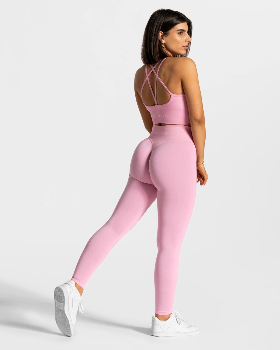 TEVEO Statement Scrunch Leggings Rose Femme | VNK-29230231