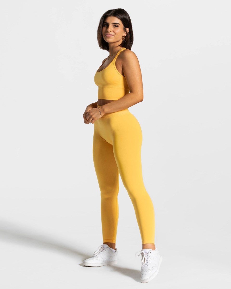 TEVEO Statement Scrunch Leggings Jaune Femme | MXF-91119660