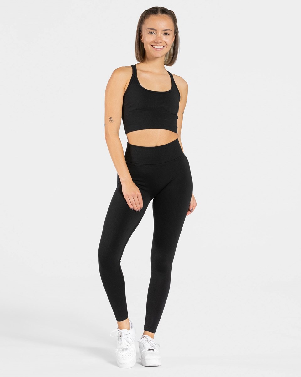 TEVEO Statement Scrunch Leggings Noir Femme | ENH-82811244