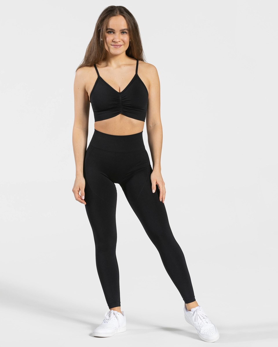 TEVEO Focus Scrunch Leggings Noir Femme | GQF-12775127