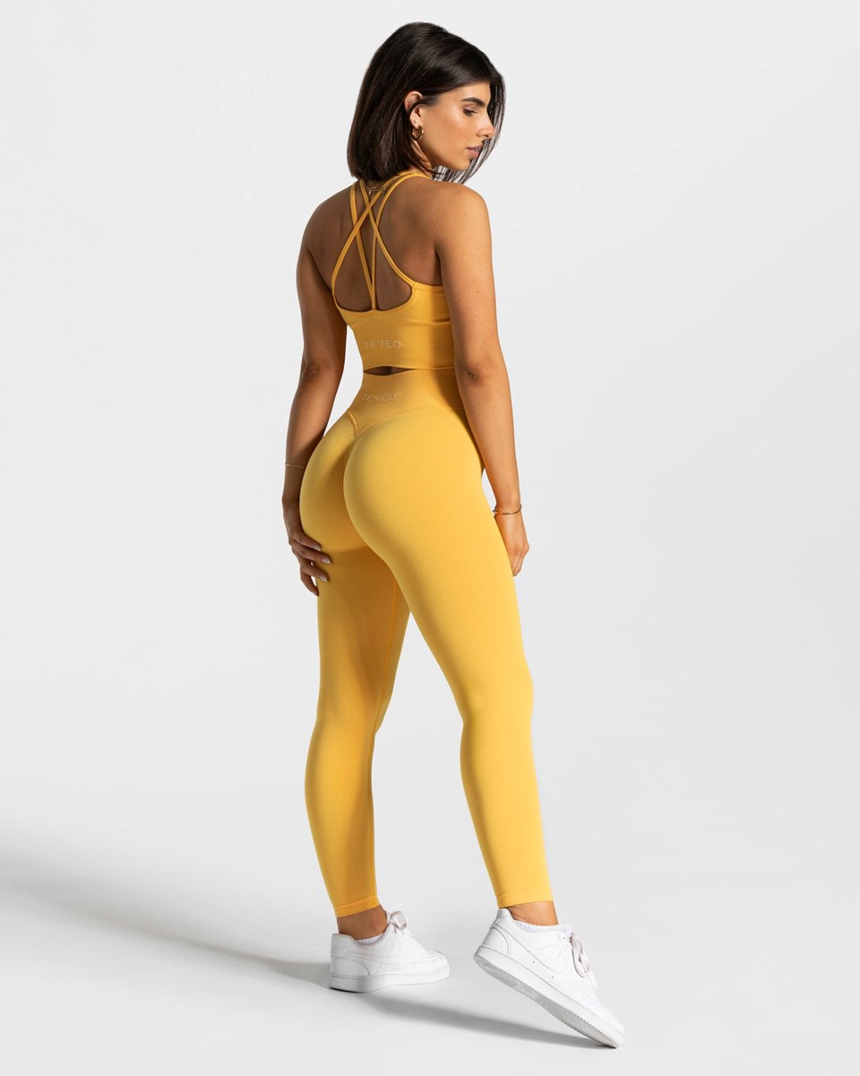 TEVEO Statement Scrunch Leggings Jaune Femme | MXF-91119660