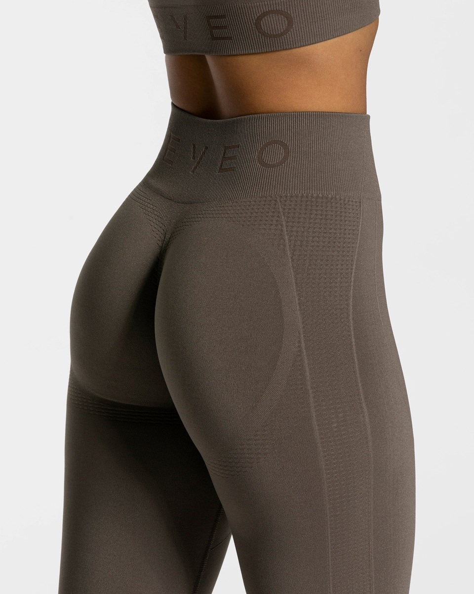 TEVEO Focus Scrunch Leggings Taupe Femme | YEI-02733926