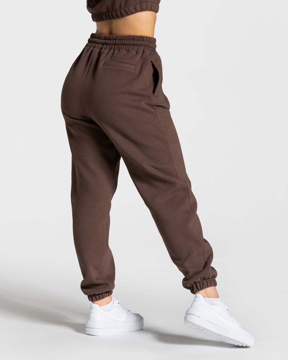 TEVEO College Oversized Jogger Marron Foncé Femme | WCQ-56364543