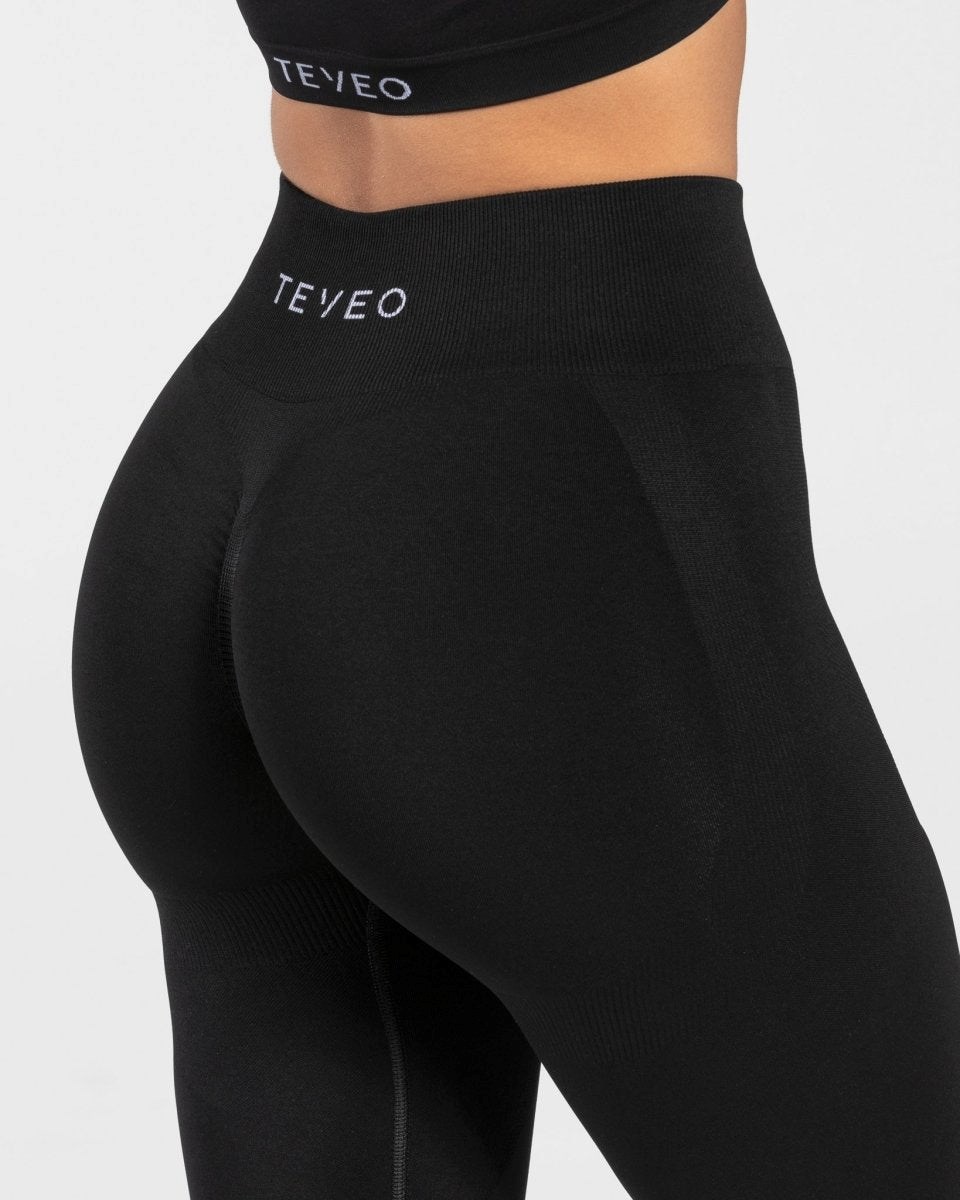 TEVEO Charming Scrunch Leggings Noir Femme | OHZ-83762469