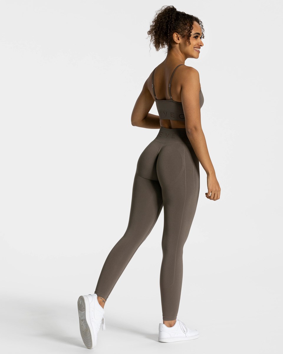 TEVEO Focus Scrunch Leggings Taupe Femme | YEI-02733926