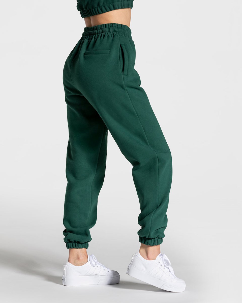 TEVEO College Oversized Jogger Vert Foncé Femme | GUF-11916582