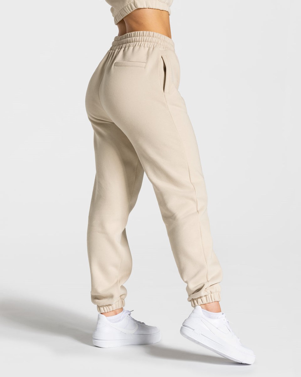 TEVEO College Oversized Jogger Beige Femme | OYN-60179009