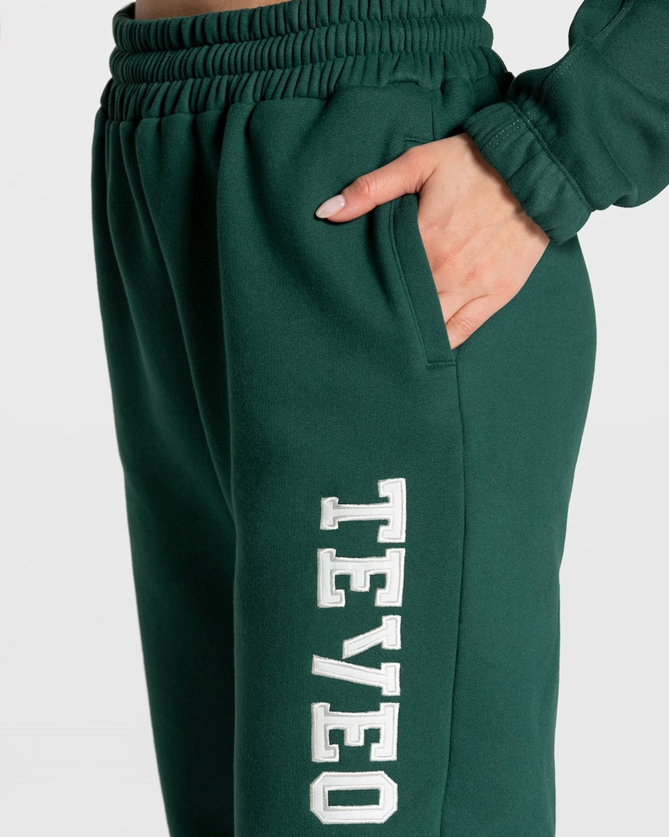 TEVEO College Oversized Jogger Vert Foncé Femme | GUF-11916582