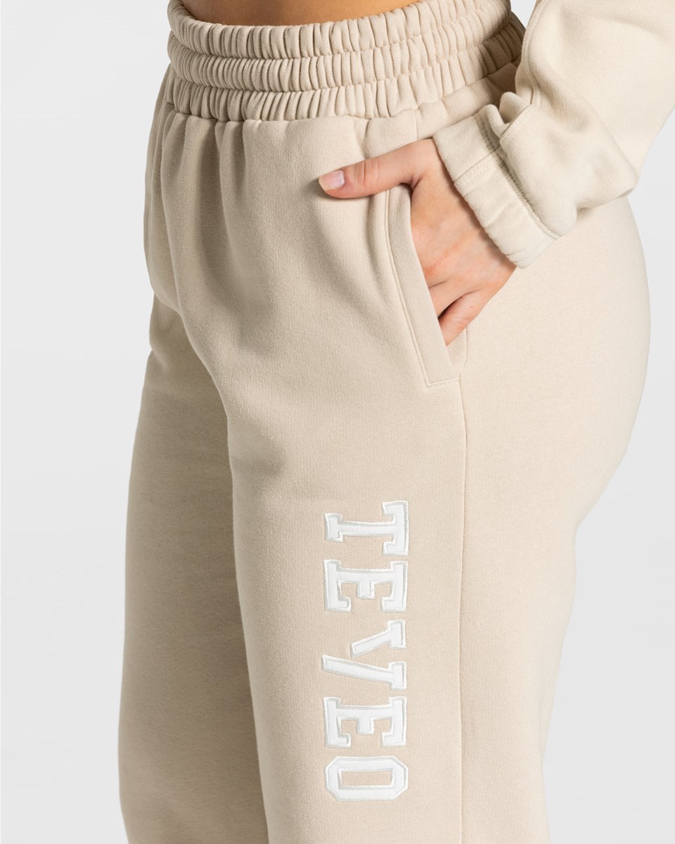 TEVEO College Oversized Jogger Beige Femme | OYN-60179009