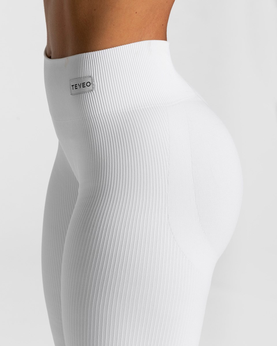 TEVEO élégant Scrunch Leggings Blanche Femme | WFJ-99240451