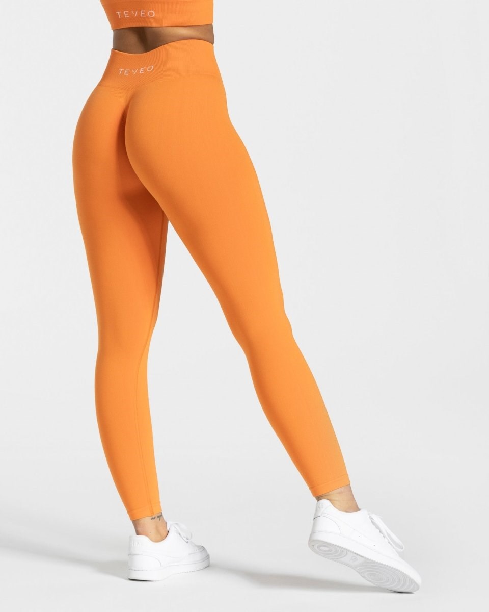 TEVEO Timeless Scrunch Leggings Orange Femme | LMV-77737842