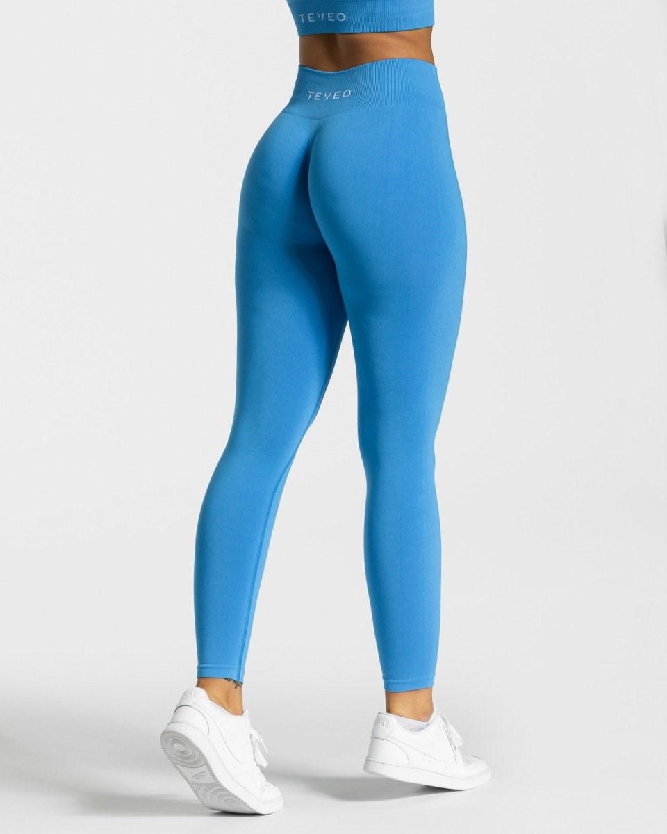 TEVEO Timeless Scrunch Leggings Bleu Femme | TEF-74720140