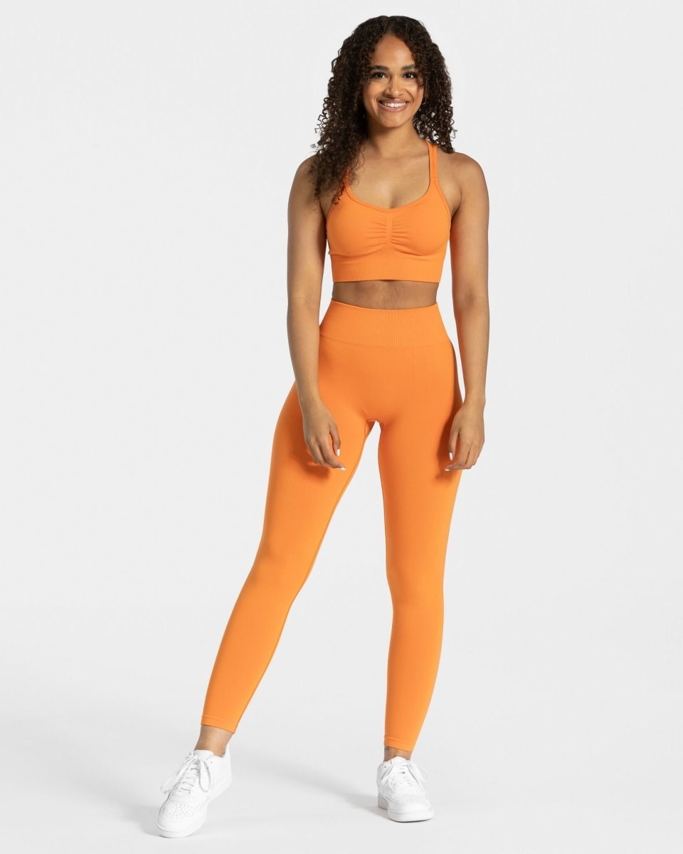 TEVEO Timeless Scrunch Leggings Orange Femme | LMV-77737842