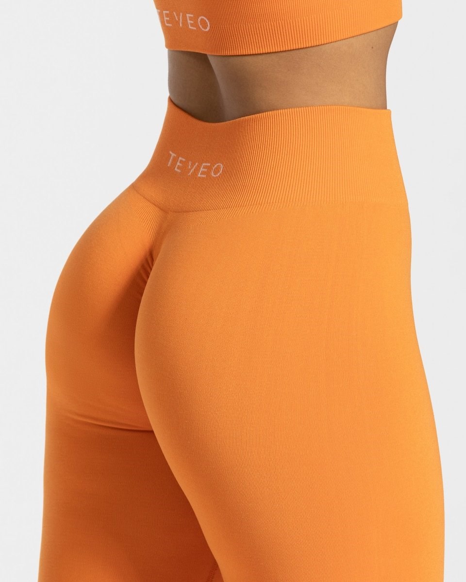 TEVEO Timeless Scrunch Leggings Orange Femme | LMV-77737842