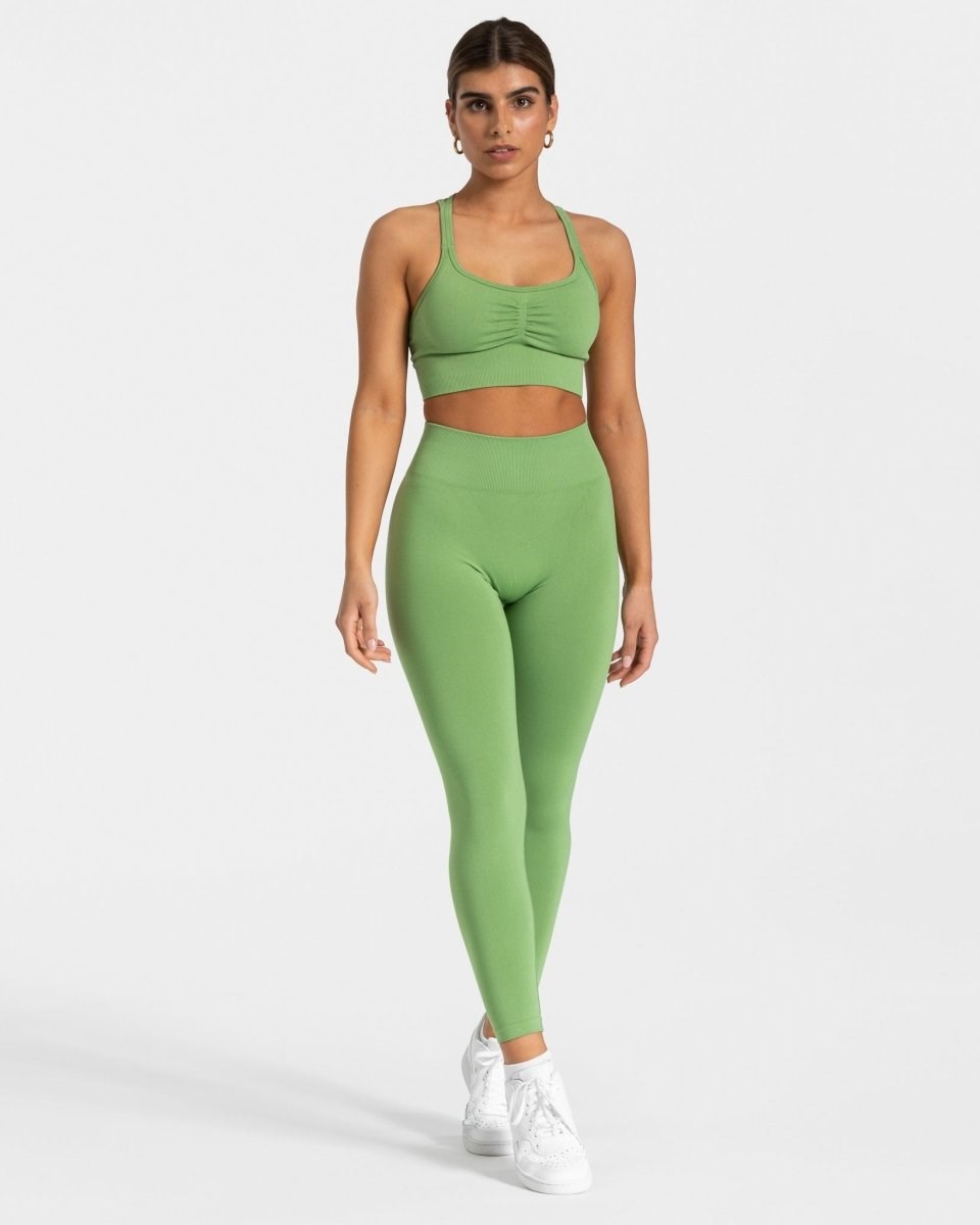 TEVEO Timeless Scrunch Leggings Vert Olive Femme | RLA-74114405