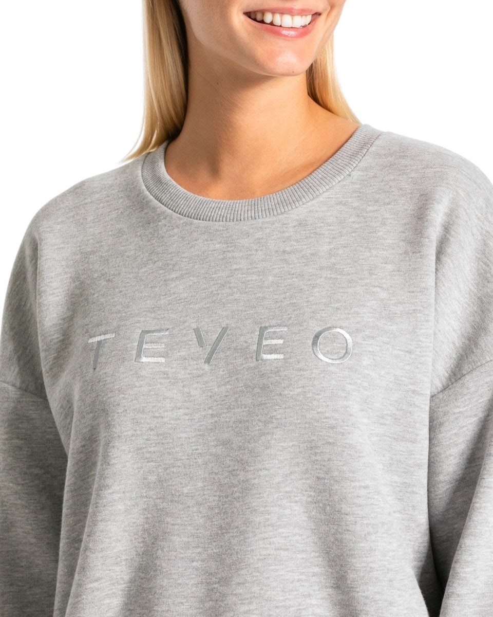 TEVEO Iconic Oversized Pull Gray Femme | TQH-16222570