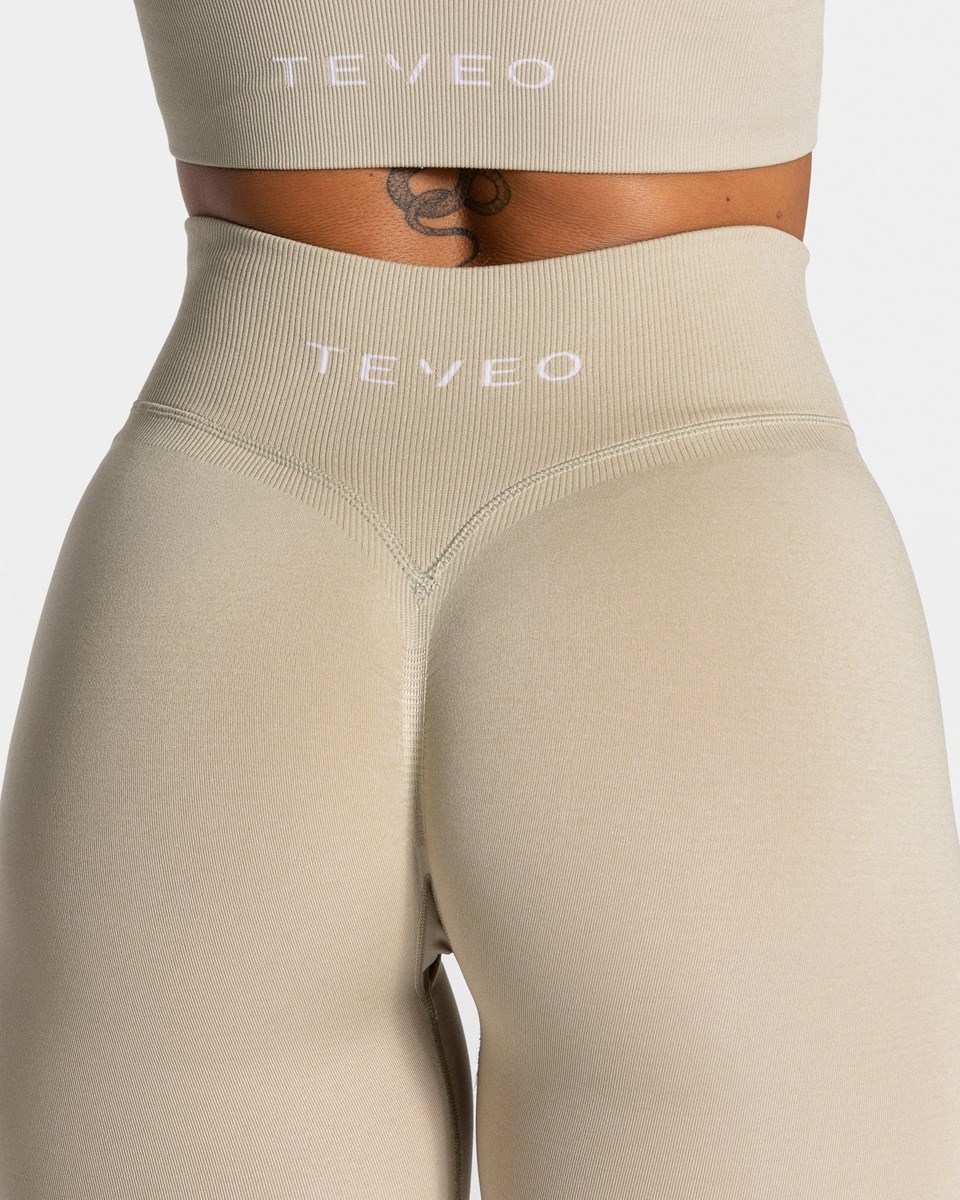 TEVEO Statement Scrunch Leggings Sable Femme | SQR-81500350