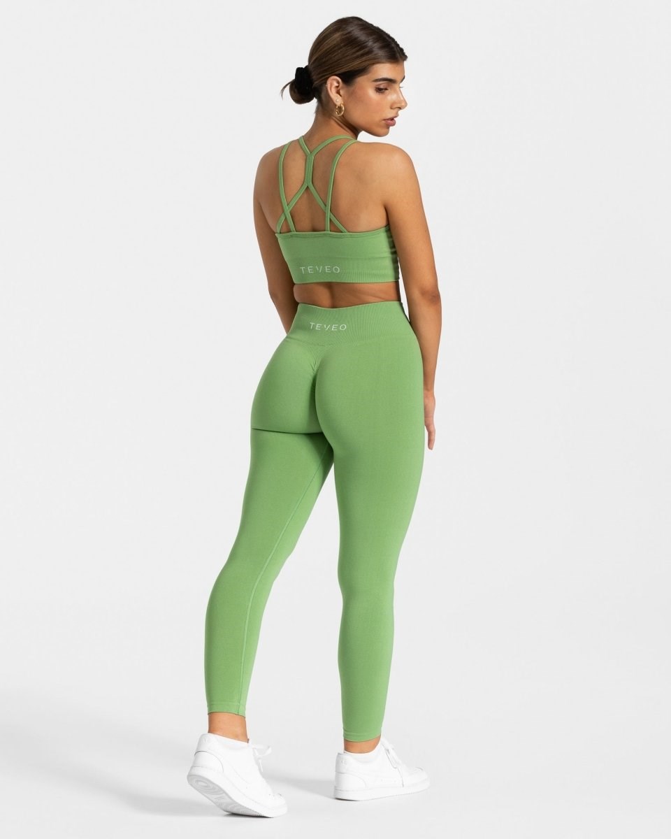 TEVEO Timeless Scrunch Leggings Vert Olive Femme | RLA-74114405