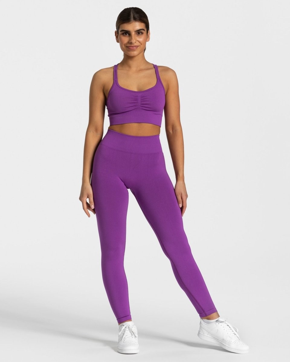 TEVEO Timeless Scrunch Leggings Violette Femme | UBM-83575283