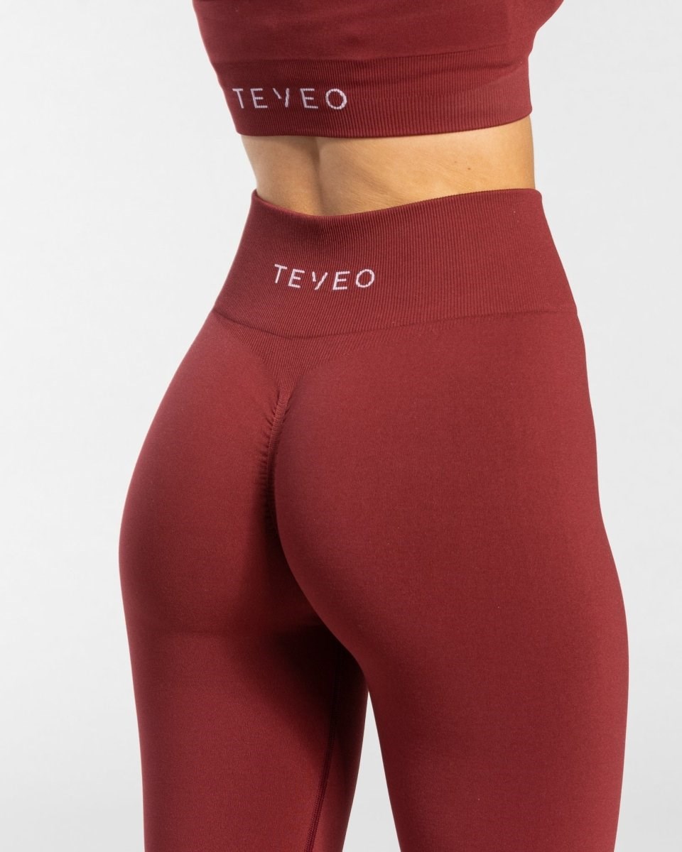 TEVEO Timeless Scrunch Leggings Rouge Femme | RUK-90225019