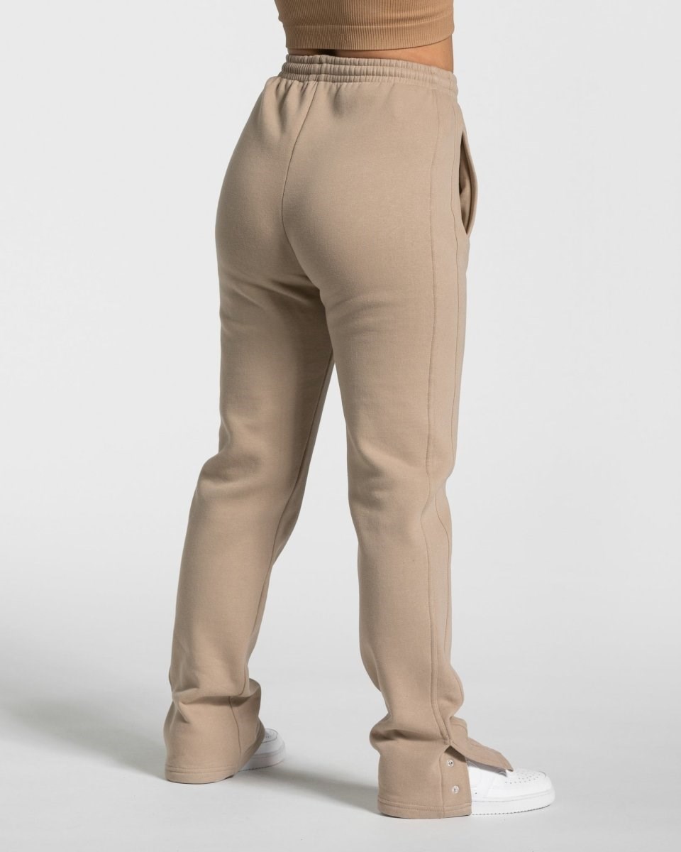 TEVEO Sassy Slit Jogger Beige Femme | CGT-21493947