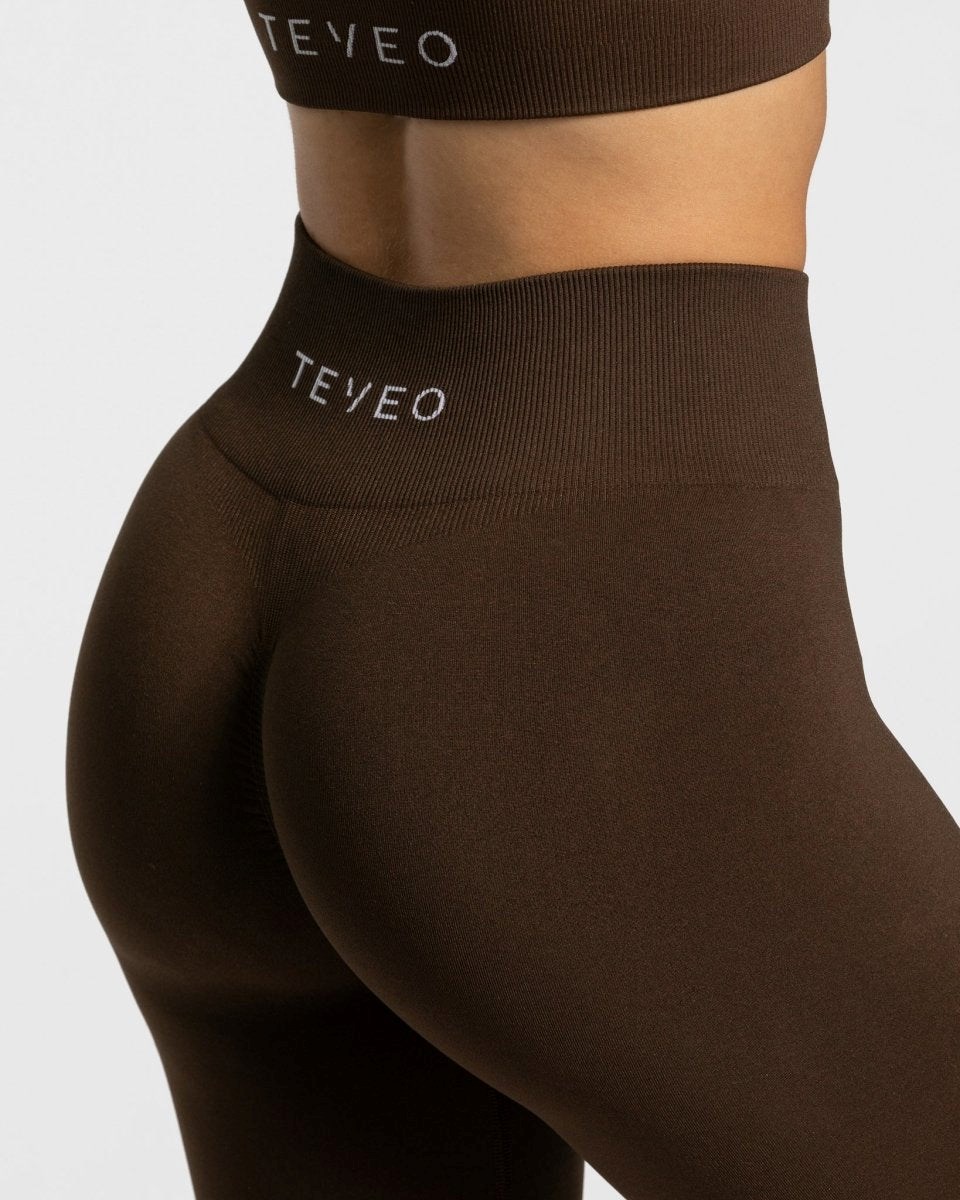 TEVEO Timeless Scrunch Leggings Marron Foncé Femme | AZH-08486522