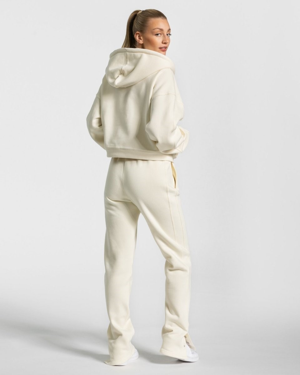 TEVEO Sassy Slit Jogger Ivory Femme | OHQ-96382530