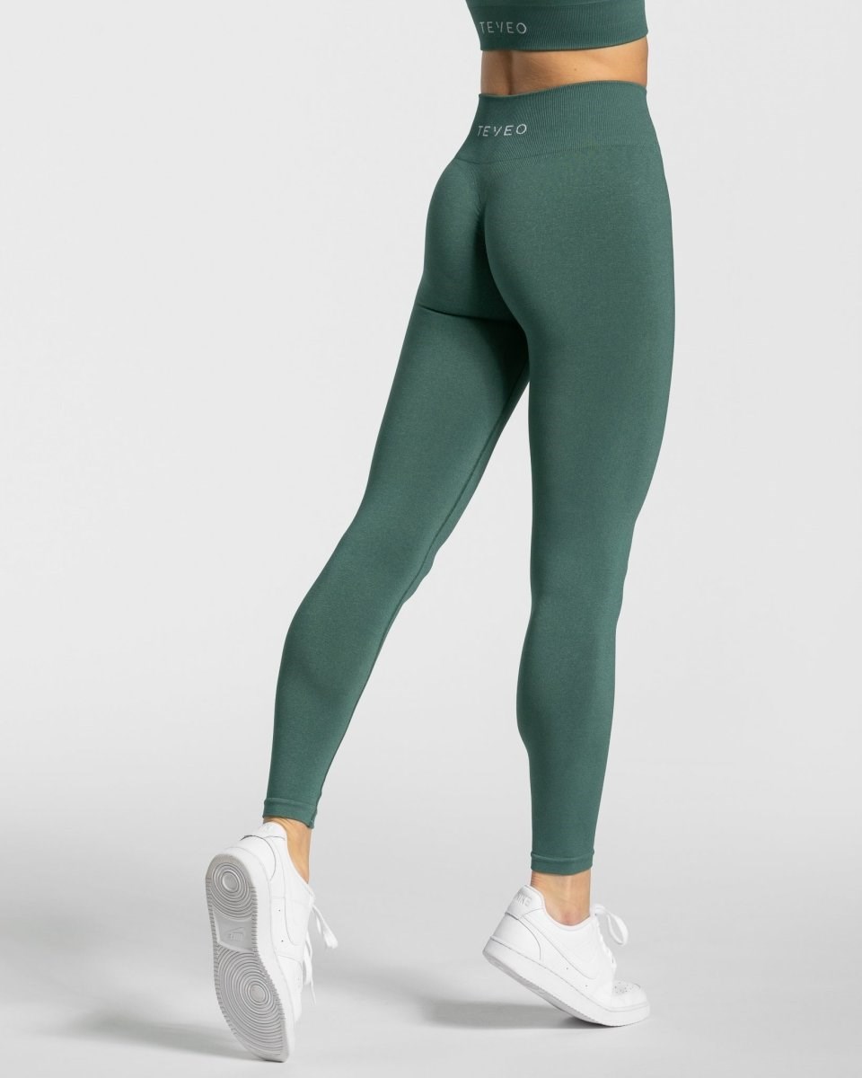 TEVEO Timeless Scrunch Leggings Vert Foncé Femme | YBX-37188331